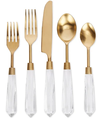 Southern Living Clear 20-Piece Stainless Steel Flatware Set