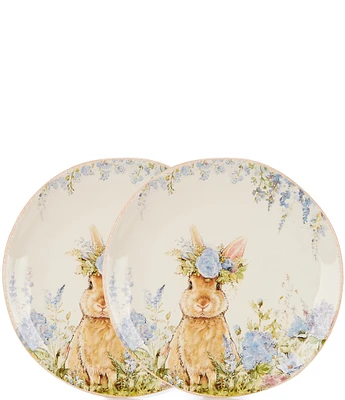 Southern Living Crown Bunny Accent Plates, Set of 2