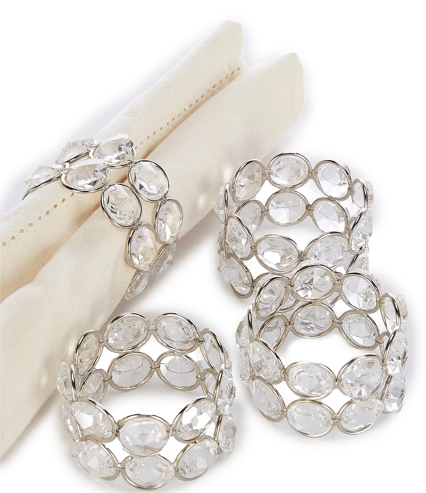 Southern Living Crystal Napkin Rings, Set of 4