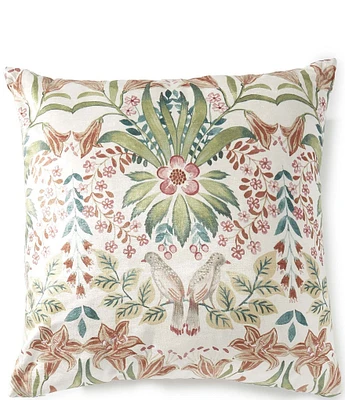 Southern Living Design House Lilium Multi Bird Floral Damask Filled Euro Sham