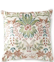 Southern Living Design House Lilium Multi Bird Floral Damask Filled Euro Sham