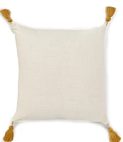 Southern Living Embroidered and Tassel Trim Square Pillow