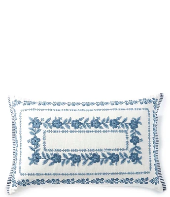 Southern Living Embroidered Floral Pillow