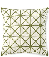 Southern Living Embroidered Lattice Decorative Square Pillow