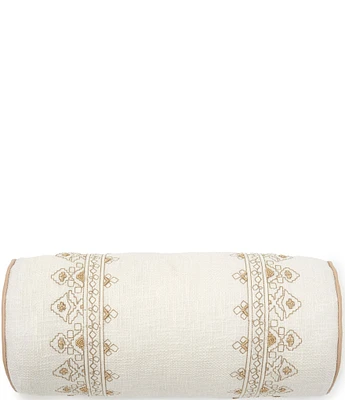 Southern Living Embroidered Neck Roll Pillow