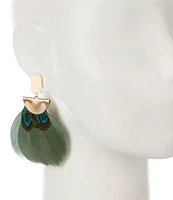 Southern Living Feather Statement Drop Earrings