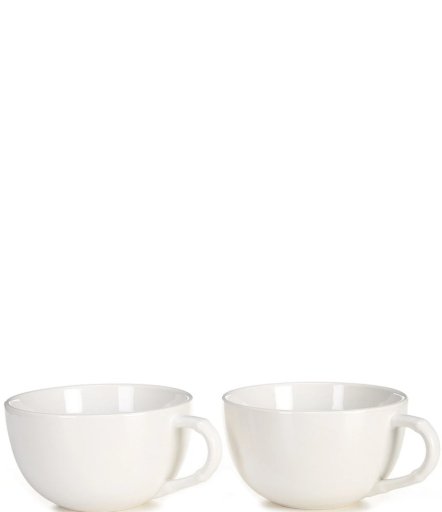 Southern Living Bamboo White Latte Mug, Set of 2