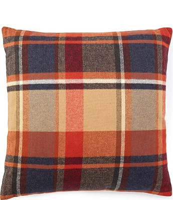 Southern Living Festive Fall Collection Brushed Autumn Plaid Square Pillow