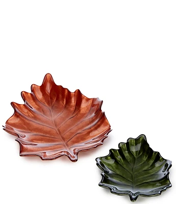 Southern Living Festive Fall Collection Fall Leaf Trinket Tray Set