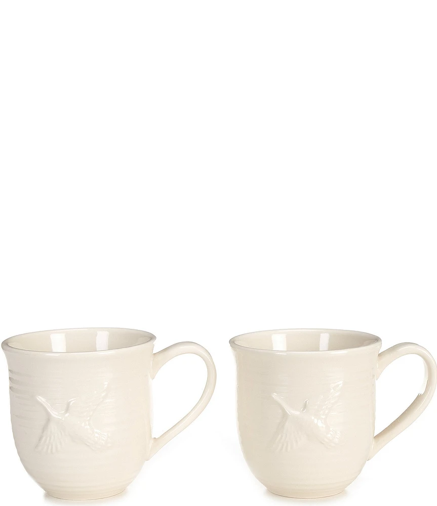 Southern Living Festive Fall Duck Embossed Coffee Mugs, Set of 2