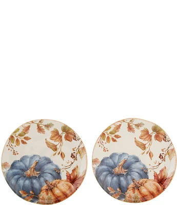 Southern Living Festive Fall Heirloom Pumpkins Accent Plates, Set of 2