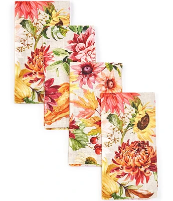 Southern Living Festive Fall Mum Napkins, Set of 4