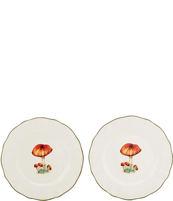 Southern Living Festive Fall Olive Mushroom Accent Plates, Set of 2