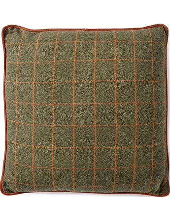 Southern Living Festive Fall Reversible Harvest Woven Plaid Square Pillow