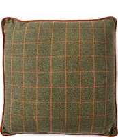 Southern Living Festive Fall Reversible Harvest Woven Plaid Square Pillow