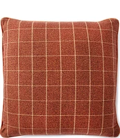 Southern Living Festive Fall Reversible Harvest Woven Plaid Square Pillow