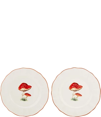 Southern Living Festive Fall Rust Mushroom Accent Plates, Set of 2