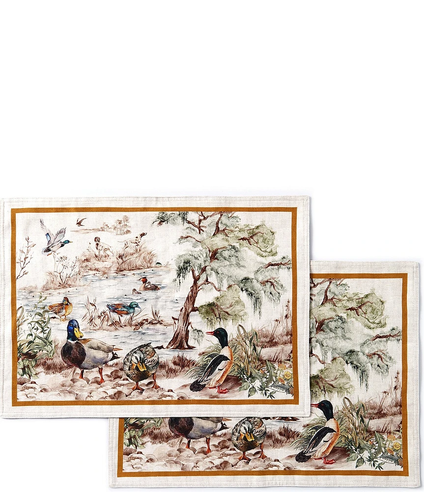 Southern Living Festive Fall Wetland Reversible Placemats, Set of 2