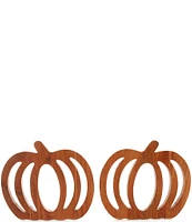 Southern Living Festive Fall Wooden Pumpkin Trivets, Set of 2