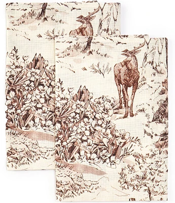 Southern Living Festive Fall Woodland Toile Kitchen Towels, Set of 2