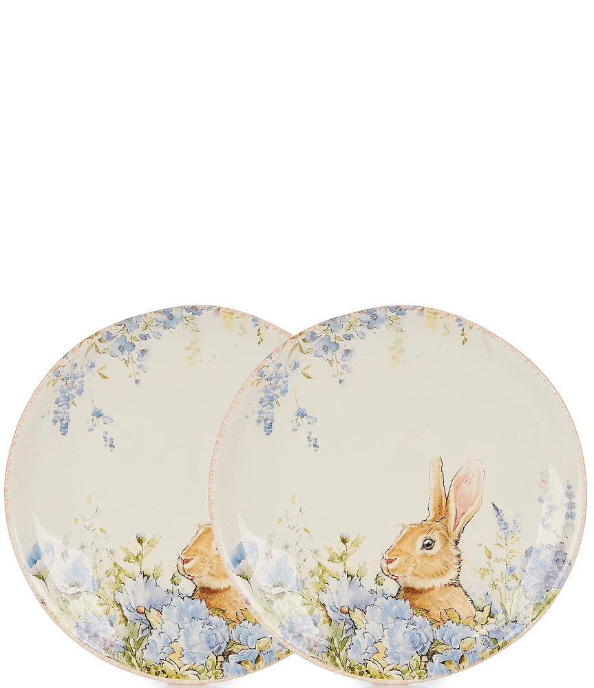 Southern Living Field Bunny Accent Plates, Set of 2