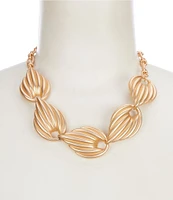Southern Living Graduating Line Textured Metal Frontal Collar Necklace