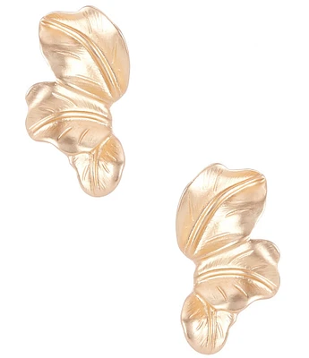 Southern Living Graduating Metal Leaf Sculptural Drop Earrings