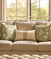 Southern Living Greek Key Tape Embroidered Lumbar Decorative Pillow