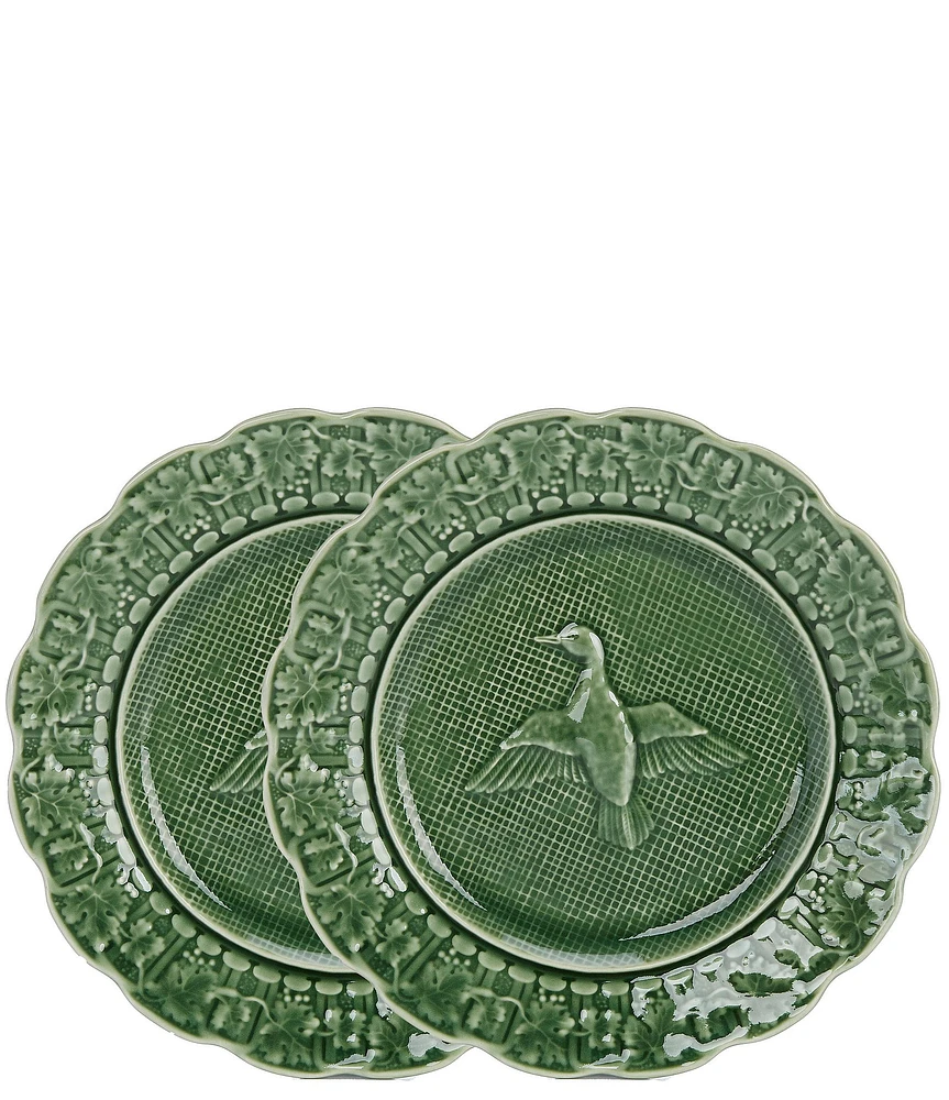 Southern Living Green Embossed Duck Salad Plates, Set of 2