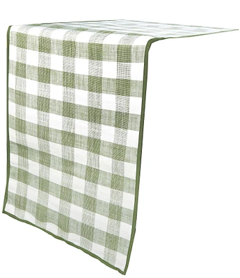 Southern Living Green Plaid 72#double; Table Runner