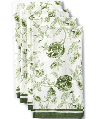 Southern Living Green Pomegranate Print Napkins, Set of 4