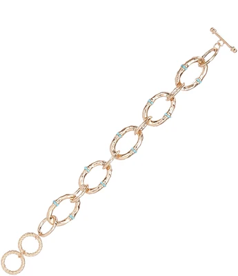 Southern Living Hammered Link Line Bracelet with Stones