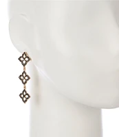 Southern Living Hematite Clover Drop Earrings