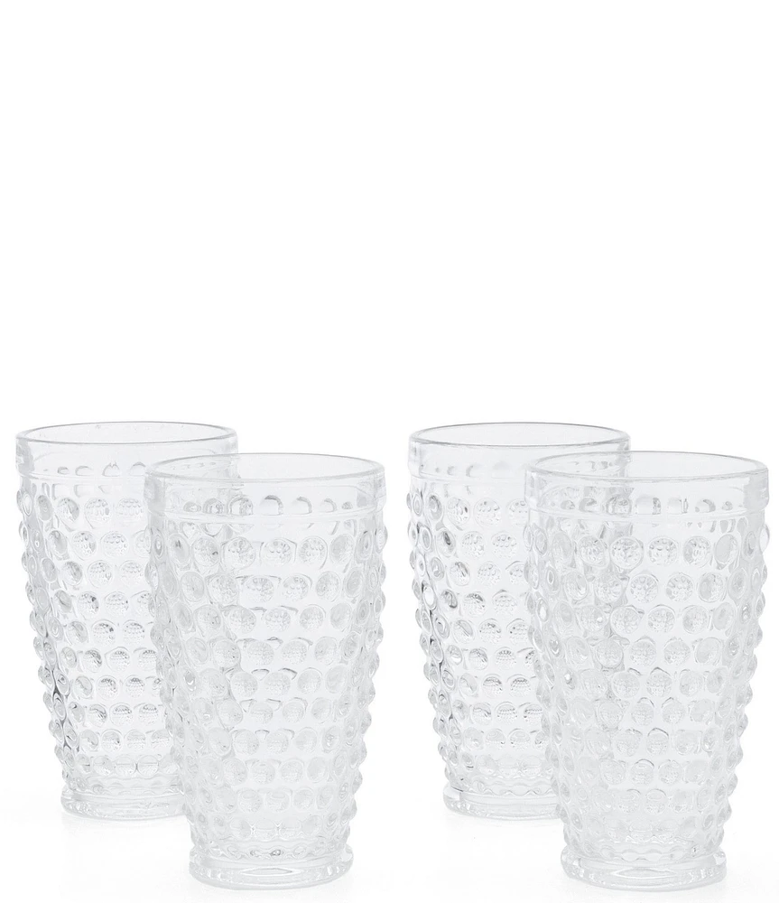 Southern Living Hobnail Glass Tumblers, Set of 4