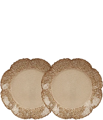 Southern Living Holiday Champagne Canape Plates, Set of 2