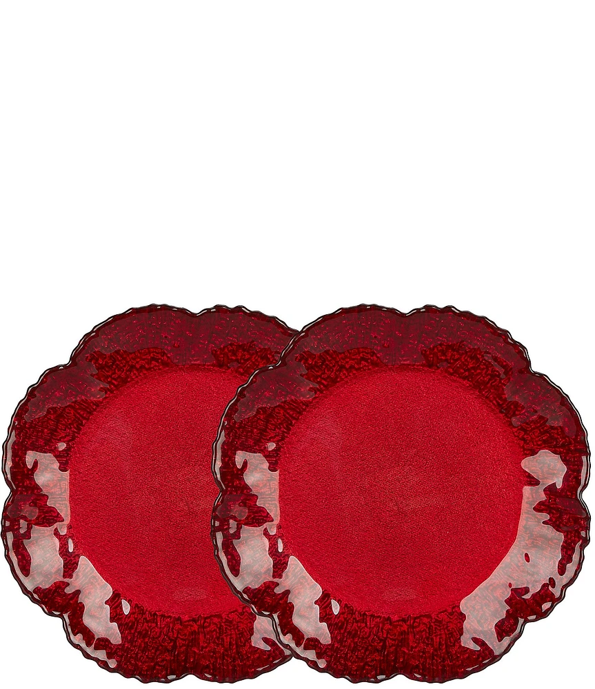 Southern Living Holiday Champagne Canape Plates, Set of 2
