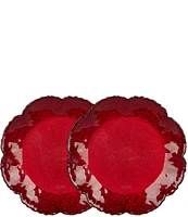 Southern Living Holiday Champagne Canape Plates, Set of 2