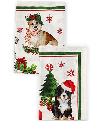 Southern Living Holiday Christmas Pups Kitchen Towels, Set of 2