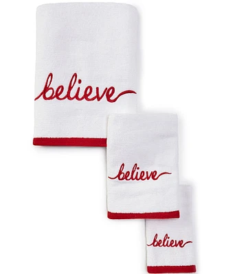 Southern Living Holiday Collection Believe Embroidered Bath Towels