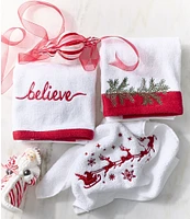 Southern Living Holiday Collection Believe Embroidered Bath Towels