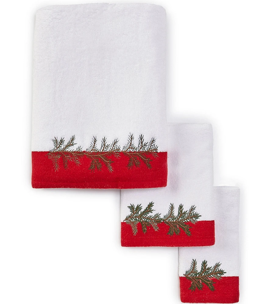 Southern Living Holiday Collection Branch Embroidered Bath Towels