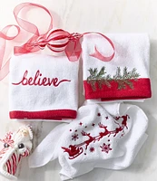 Southern Living Holiday Collection Branch Embroidered Bath Towels