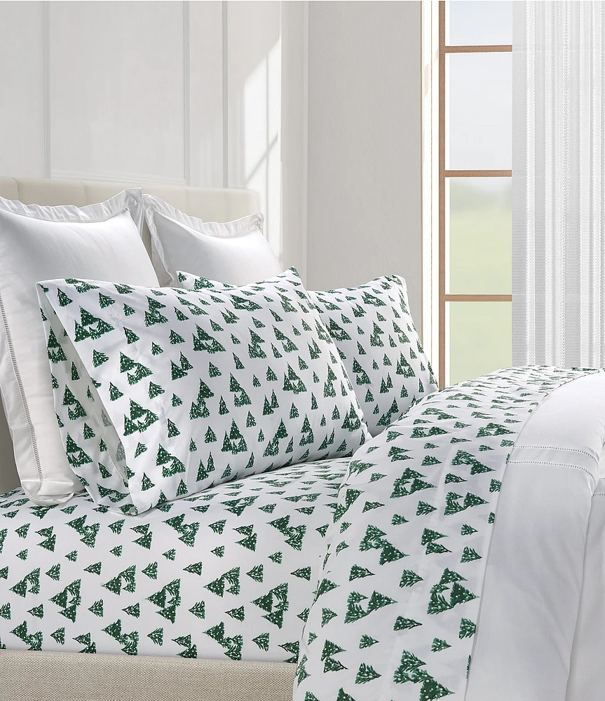 Southern Living Holiday Collection Christmas Trees 400-Thread Count Sateen Sheet Set