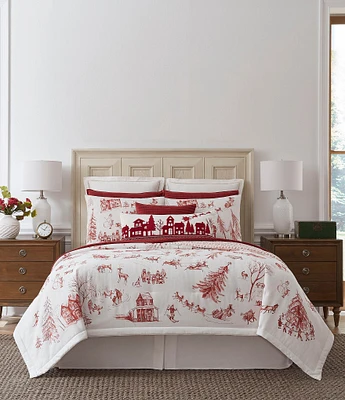 Southern Living Holiday Collection Jovie Christmas Toile Comforter Mini Set