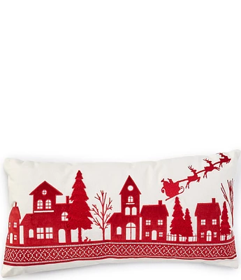 Southern Living Holiday Collection Santa City Scene Bolster Pillow