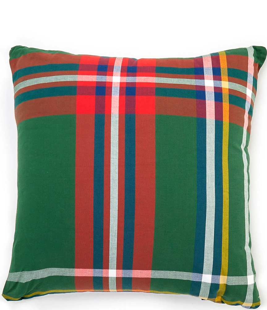 Southern Living Holiday Collection Tartan Plaid Square Pillow