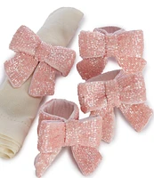 Southern Living Holiday Pink Bow Napkin Rings, Set of 4