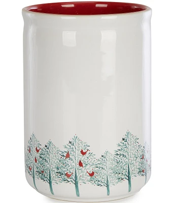 Southern Living Holiday Tree & Cardinal Utensil Crock