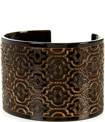 Southern Living Jet & Gold Decorative Wide Cuff Bracelet