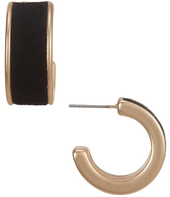 Southern Living Jet Velvet Wide Metal Hoop Earrings